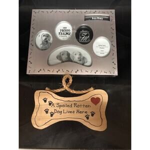Pet Photo Frame + Wall Plaque (A Spoiled Rotten Dog Lives Here)